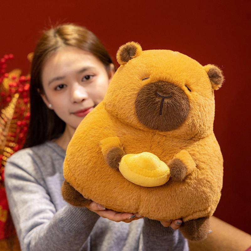 Capybara Ingot Cartoon Plush Toy Cute Girl Living Room Sofa Decoration Doll Gift