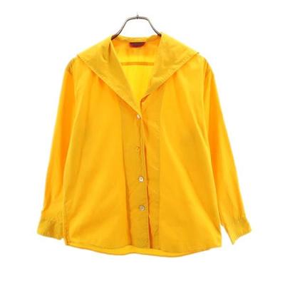 Made In Japan Long Sleeve Sailor Collar Shirt M Yellow Women Used
