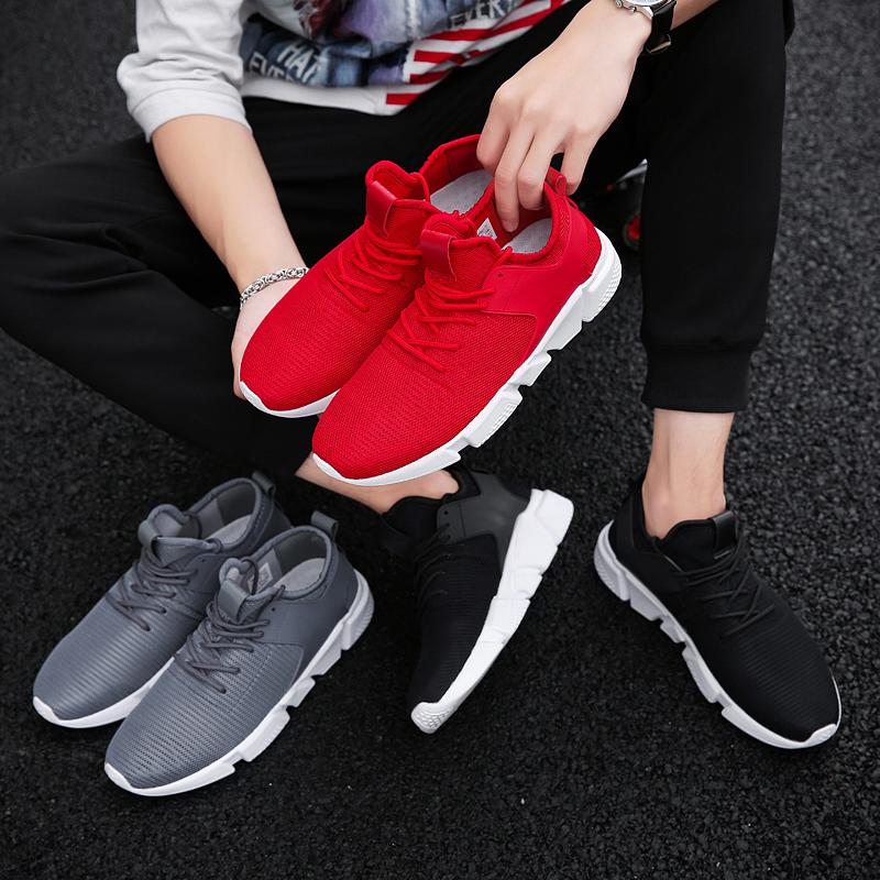 New Flying Knitted Men's Casual Sneakers Lightweight Breathable Walking