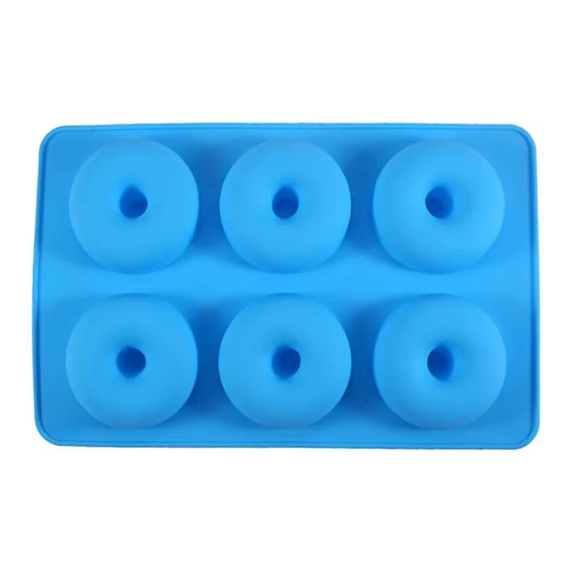 6 otvorů Silikonová forma na donuty Forma na bagel Nepřilnavá tepelná odolnost při pečení Mini Forma na košíčky Nástroj na pečení koblih