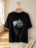 Casual Floral Print Tee Soft Comfortable Loose Fit Daily Wear Unisex Top 