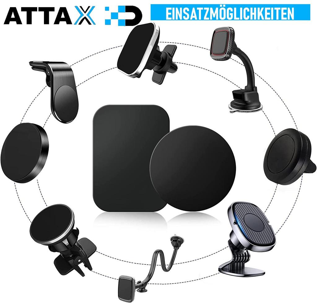 ATTAX Metal Plate & Magnetic Holder Set Self-adhesive Mobile Phone Smoke Detector [12 Pcs]