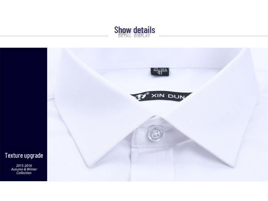 Men's White Long Sleeve Business Shirt - Spring/Autumn Formal Korean Style