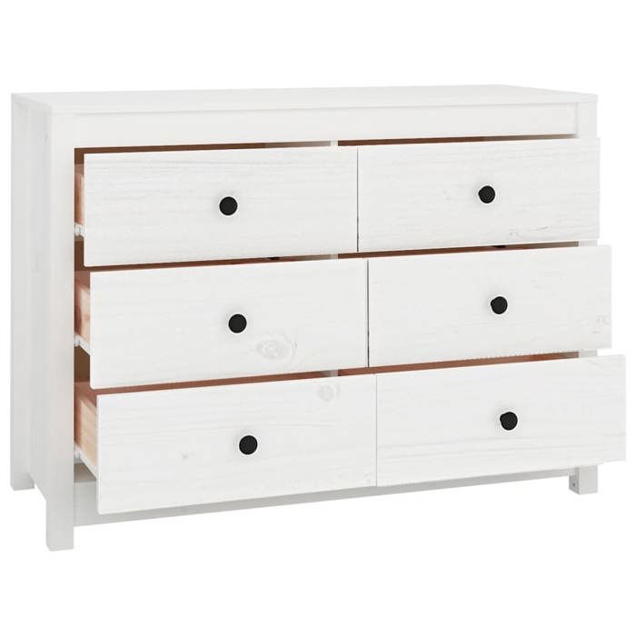 821765 vidaXL Armoire latérale Blanc 100x40x72 cm Bois de pin massif