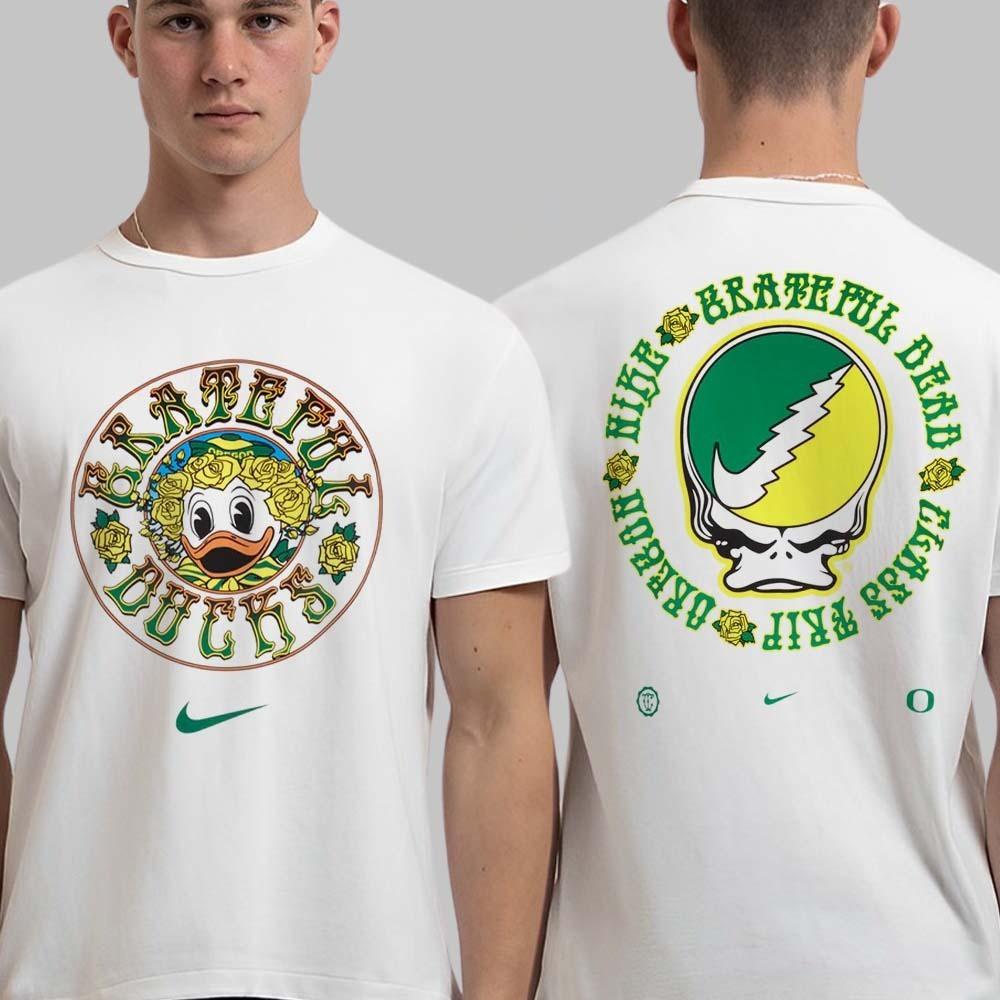 

Grateful Dead X Oregon Ducks, Ducks Roses Two Sided T-Shirt 4XL