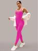 Women's Seamless Cross-Back Jumpsuit with Adjustable Straps for Fitness and Dance