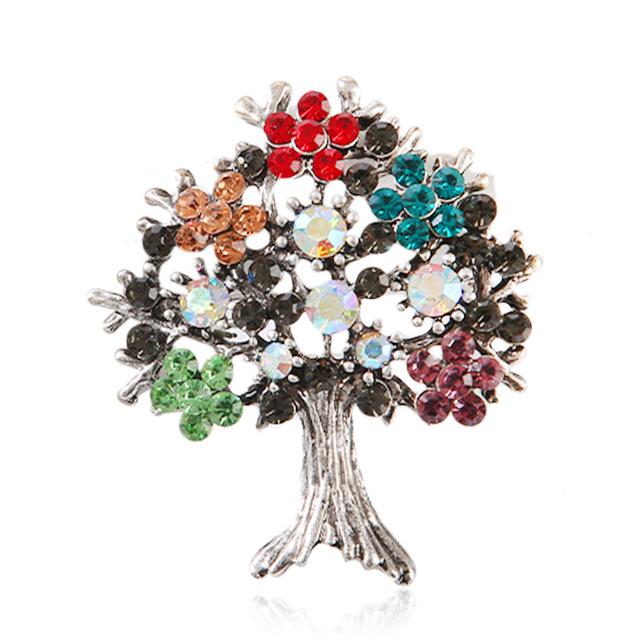 

Classic Vintage Exquisite Craftsmanship Voguish Stylish Niche Fortune Tree Brooches Pin Brooch Pin Rhinestone Alloy Metal Jewelry Clothing