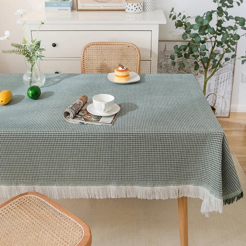 Braided Cotton Linen Tablecloth Tea Table Runner Decoration Rectangle Table Cover for Kitchen Wedding Dining Room Camping