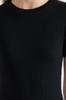 Women's Style Dress Black Crew Neck Ribbed Stretchy Knitted Midi Pencil Dress