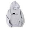 Spring Autumn Men Women Classic Simple Heart Print Hoodie Sweatshirt Casual Long Sleeve Hip Hop Y2K Fleece Pullover Top