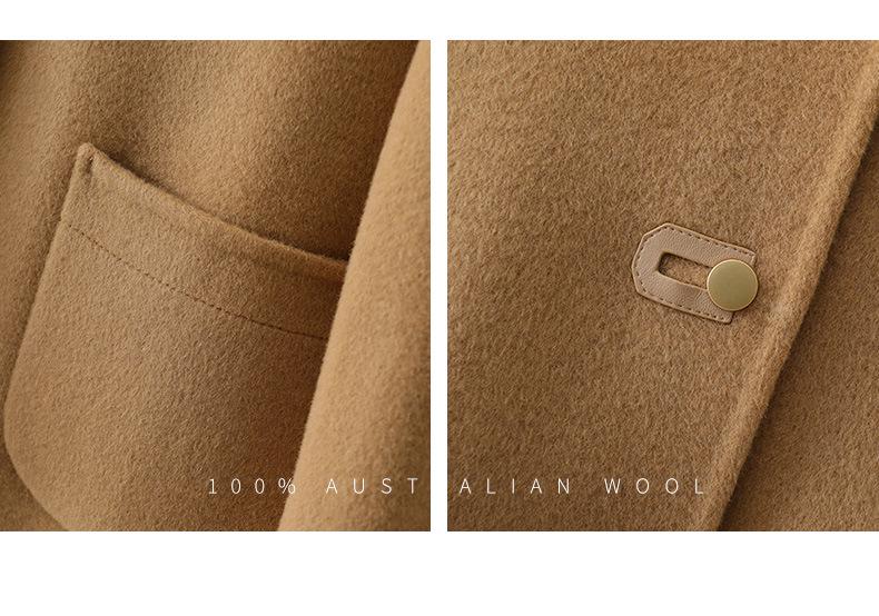 2024 Autumn/Winter Women's Elegant Petite Handmade Double-Faced Wool Short Coat