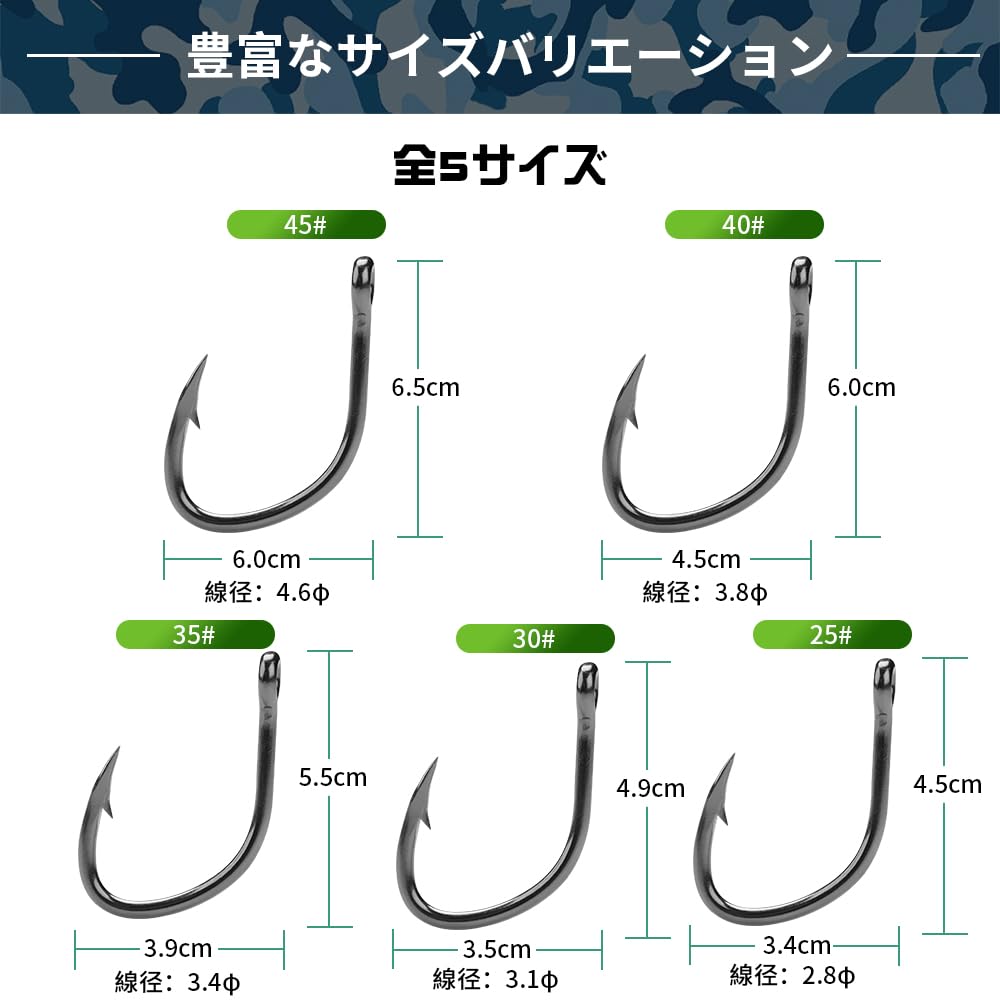 Yushinkan Fishing Tackle Grouper Hooks and Ara 4 Welded for Twisted Super for Shore and Offshore Fishing Hooks, 10-Piece Set, Sizes, Tube-Mounted,