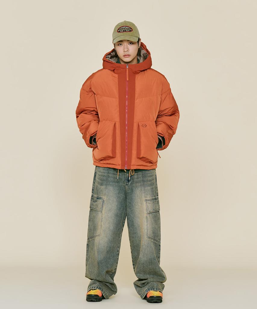 NONTYPE Hood Layered Down Parka (Orange)