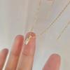 Minimalist Pendant Necklace for Women, Embellished with Synthetic Zircon, Elegant Linear Design, Daily Jewelry