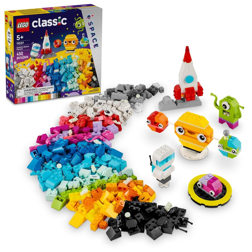 LEGO Classic Creative Space Planet Building Toy Set Space Toys for and Girls Ages Includes Rocket and Bricks Christmas Gift 11037 - Kids, Boys, 5+ -