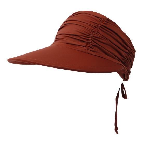 Sun Hat Wide Brim UV Protection Ponytail Hat Pleated Design Elastic Fit Empty Top Hat Summer Beach Travel Outdoor Sports Hat
