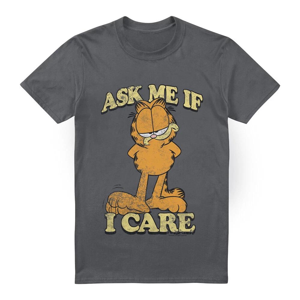 Garfield Ask Me T-Shirt S-4XL, Charcoal