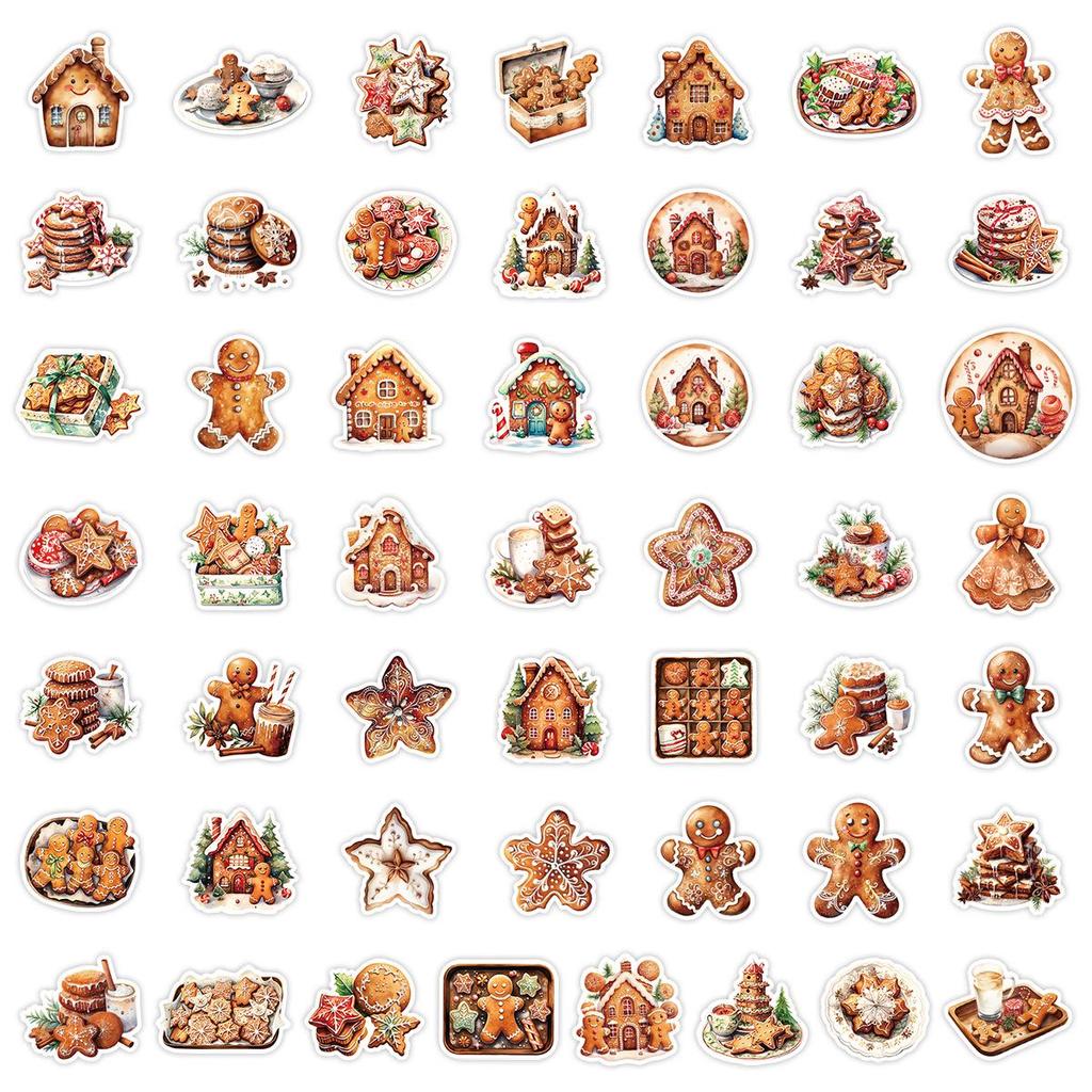 50 Nordic Style Christmas Graffiti Waterproof Stickers: Perfect for Water Bottles, Computers, and Stationery Decoration