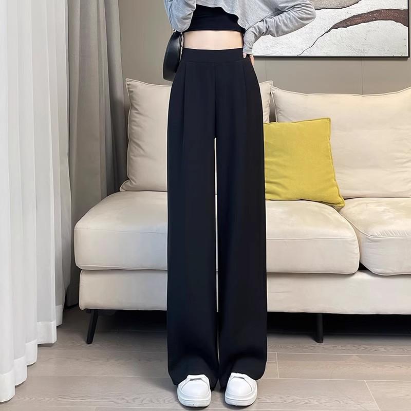 Thin Summer Wide-leg Pants Ice Filament Permeability Women Spring Women Elastic Waist Stright Long Wide Leg Pants Casual Female