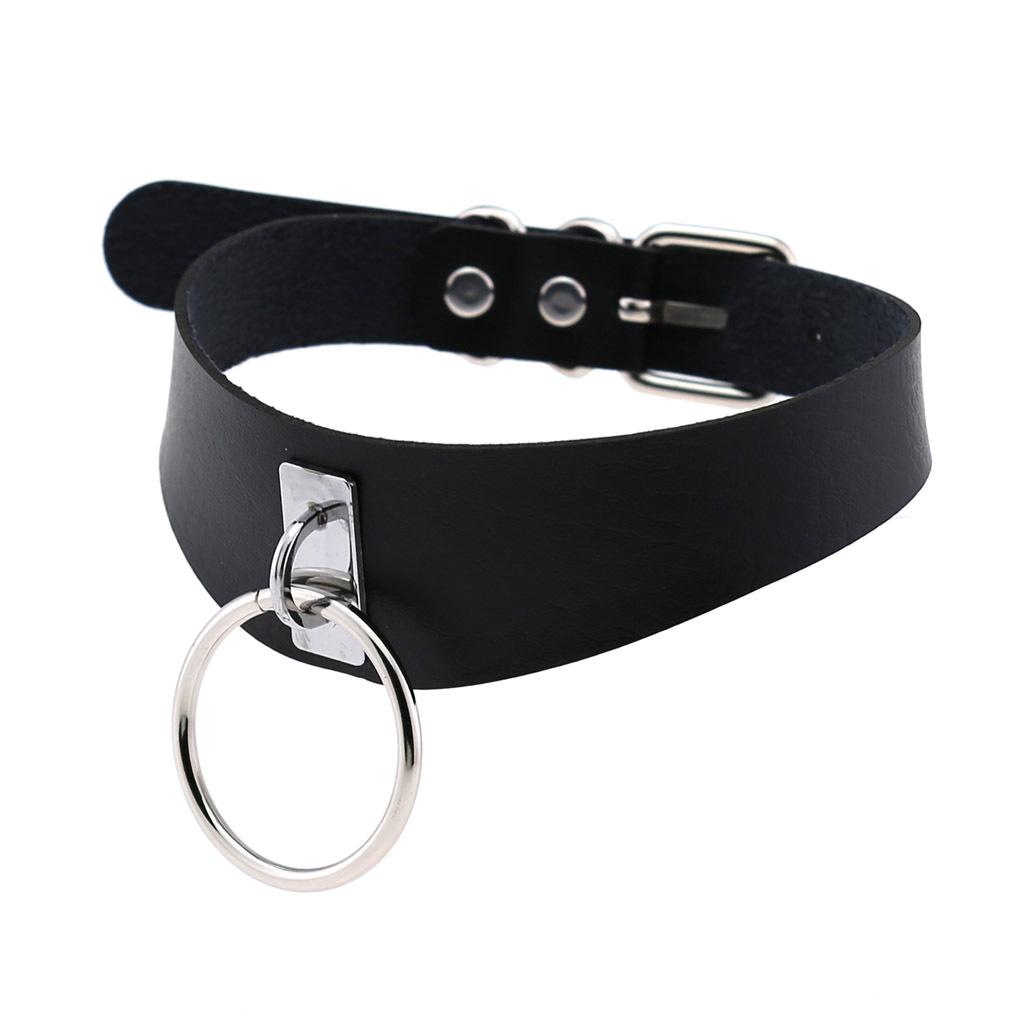 Harajuku Hip-Hop Punk O-Ring PU Leather Necklace Collar