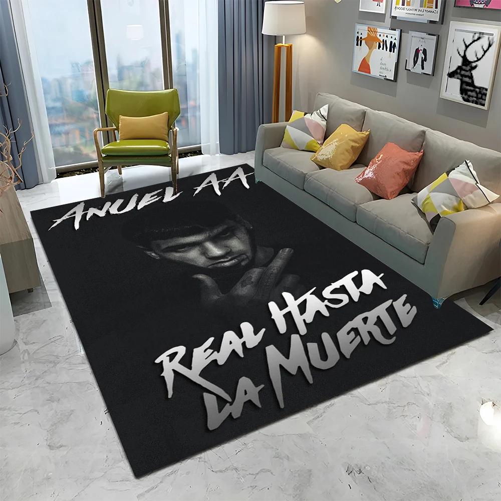 Free Anuel AA Rapper Hip Hop Singer Carpet Rug for Home Living Room Bedroom Sofa Doormat Decor,kids Area Rug Non-slip Floor Mat