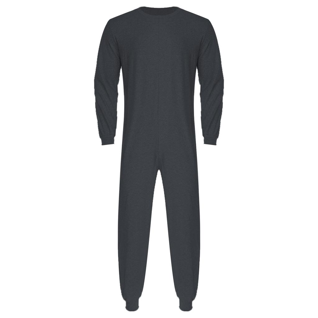 Unisex Adaptiv Jumpsuit Rundhalsdesign Långärmad Dragkedja bak Långa byxor Etdelad Romper Särskilda behov