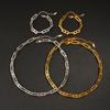 Conjunto de Pulseira e Colar de Corrente Feitos à Mão Banhado a Ouro 18K: Design Quadrado Espesso, Aço Inoxidável Polido.