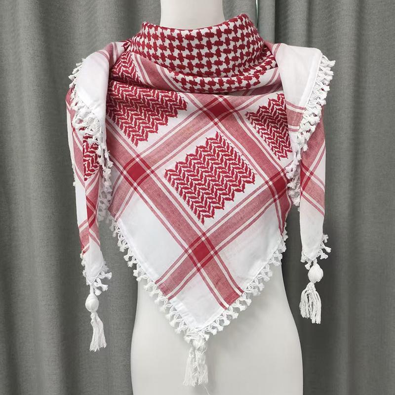 Ready Stock Palestine Hijab Woven Keffiyeh Head Scarf Arabic Men 5 Colors Shemagh Kuffiyeh Yashmagh Kufiya Scarf Many Colors
