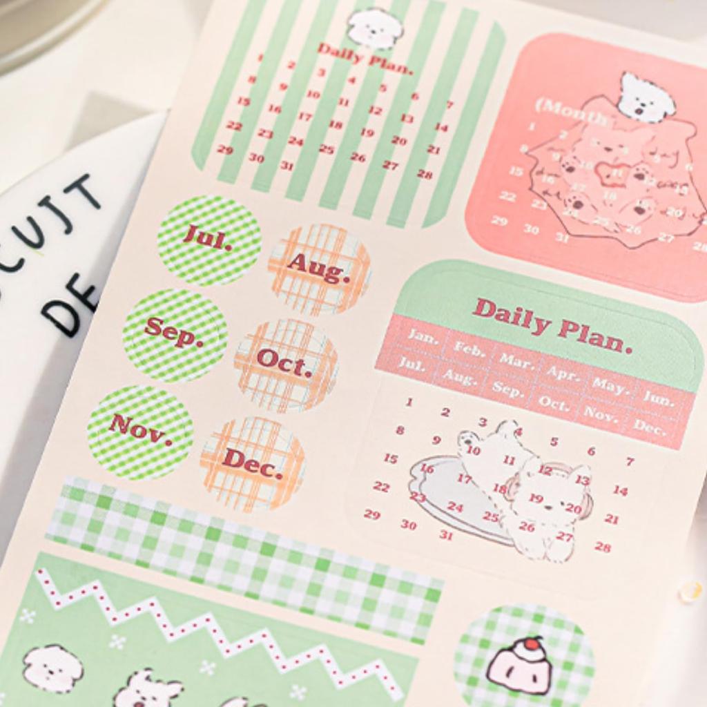 EZ PEACH Schedule Date Collage 12 for Planners and Cute Design DIY Stickers, Material, Months, Calendars, Paper, Notebook, Diary, Calendar, English,