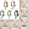 Flower Printed Cat Collar Bowknot Decors Adjustable Durablity Cat Camping Collar for Walking Camping Pet Supplies