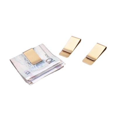 Men'S Brass Metal Retro Business Wallet Gift Money Clip Credit Card Holder