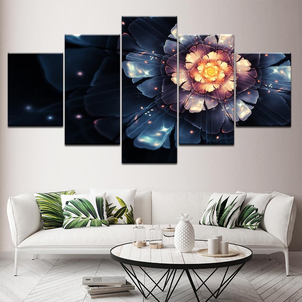 Canvas Painting Fantasy flowers 5 Pieces Wall Art Painting Modular Wallpapers Poster Print for living room Home Decor