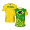 Modische Brasilien Flagge Grafik Fußball T-Shirts Für Männer Sommer Trend 3D Nationales Emblem Gedruckte T-Shirts Lässige Oversize Tees