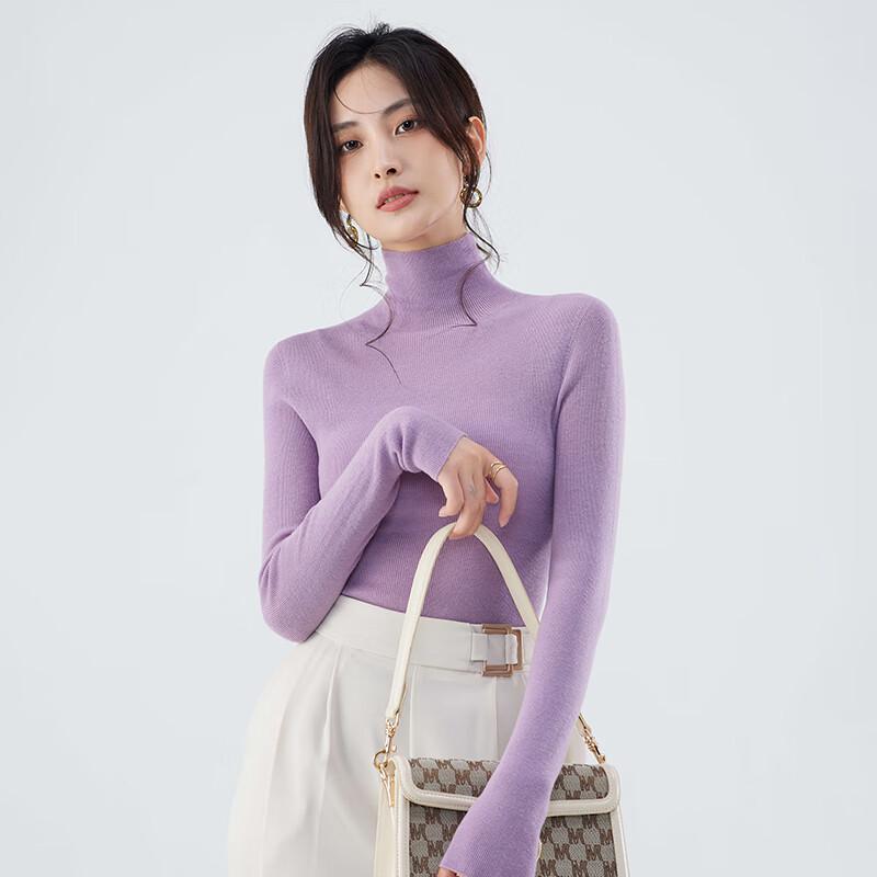 Women's 100% Pure Wool High-Neck Slim Fit Sweater FXKY8802