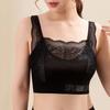 Women Fashion Breathable Wide Shoulder Straps V-shaped Beauty Back Anti Sagging Padded Sports Bra Lace Sweet Stitching Push Up Seamless Wireless Bra