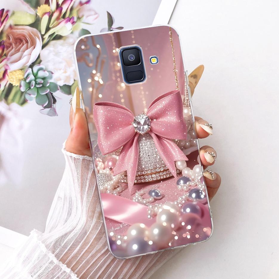 For Samsung Galaxy A6 2018 Case SM-A600F Luxury Butterfly Painted Cover Soft Silicone Shell For Samsung A6 Plus A6+ A605F Fundas