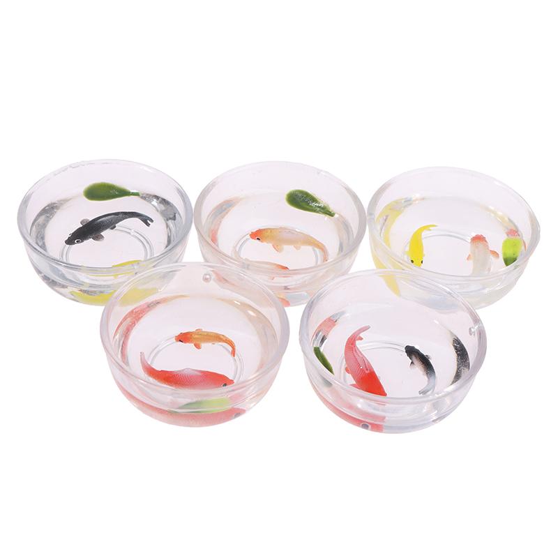 1/12 Lovely Dollhouse Miniature Glass Fish Tank Bowl Aquarium Doll House Home Ornaments Toys