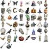 50-Piece Retro Watercolor Halloween Stickers - PET Waterproof Decorative Decals for DIY Phone Cases, Water Bottles & Luggage