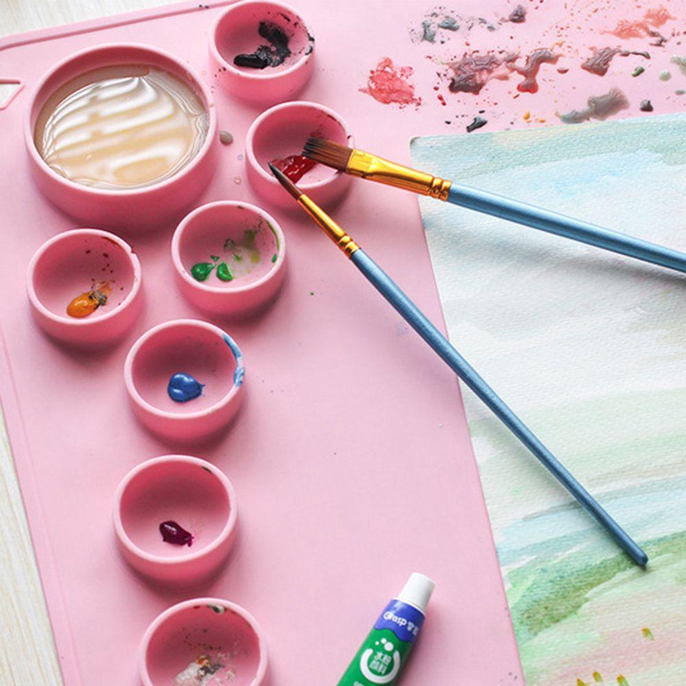 Multifunctional DIY Silicone Painting Mat Palette Kids Graffiti Drawing Board Oil Painting Board Clay Mat With Cup Paint Holder
