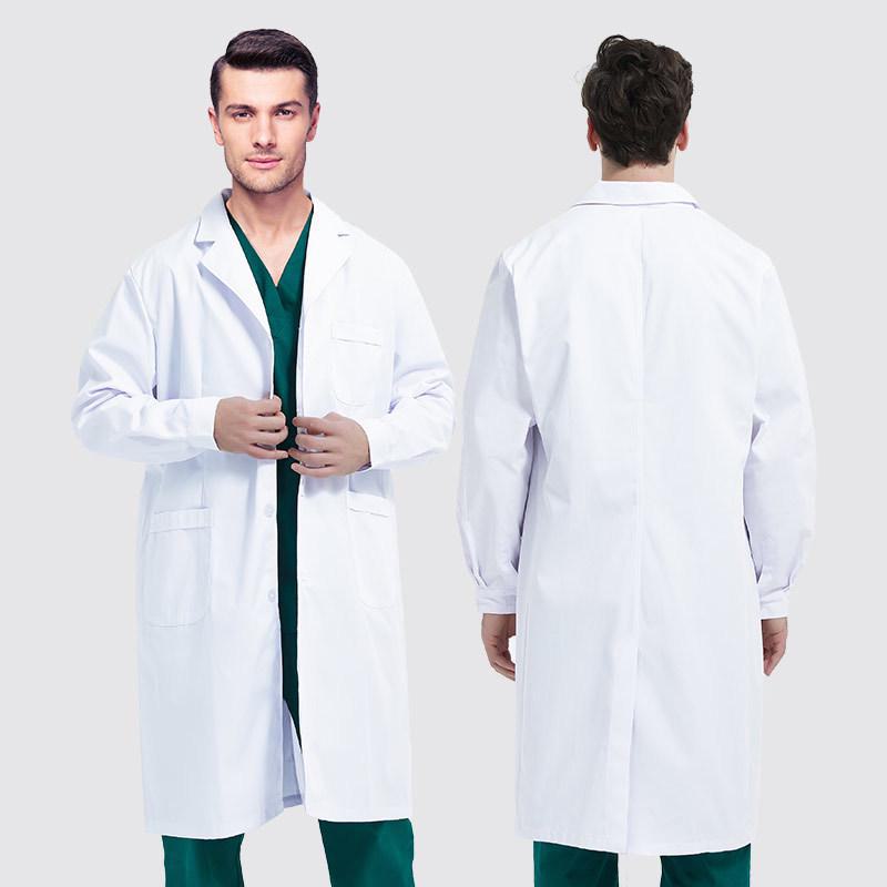 Unisex White Lab Coat for College Students, Doctors, Nurses, Beauty Salon Workers - Long or Short Sleeve Option