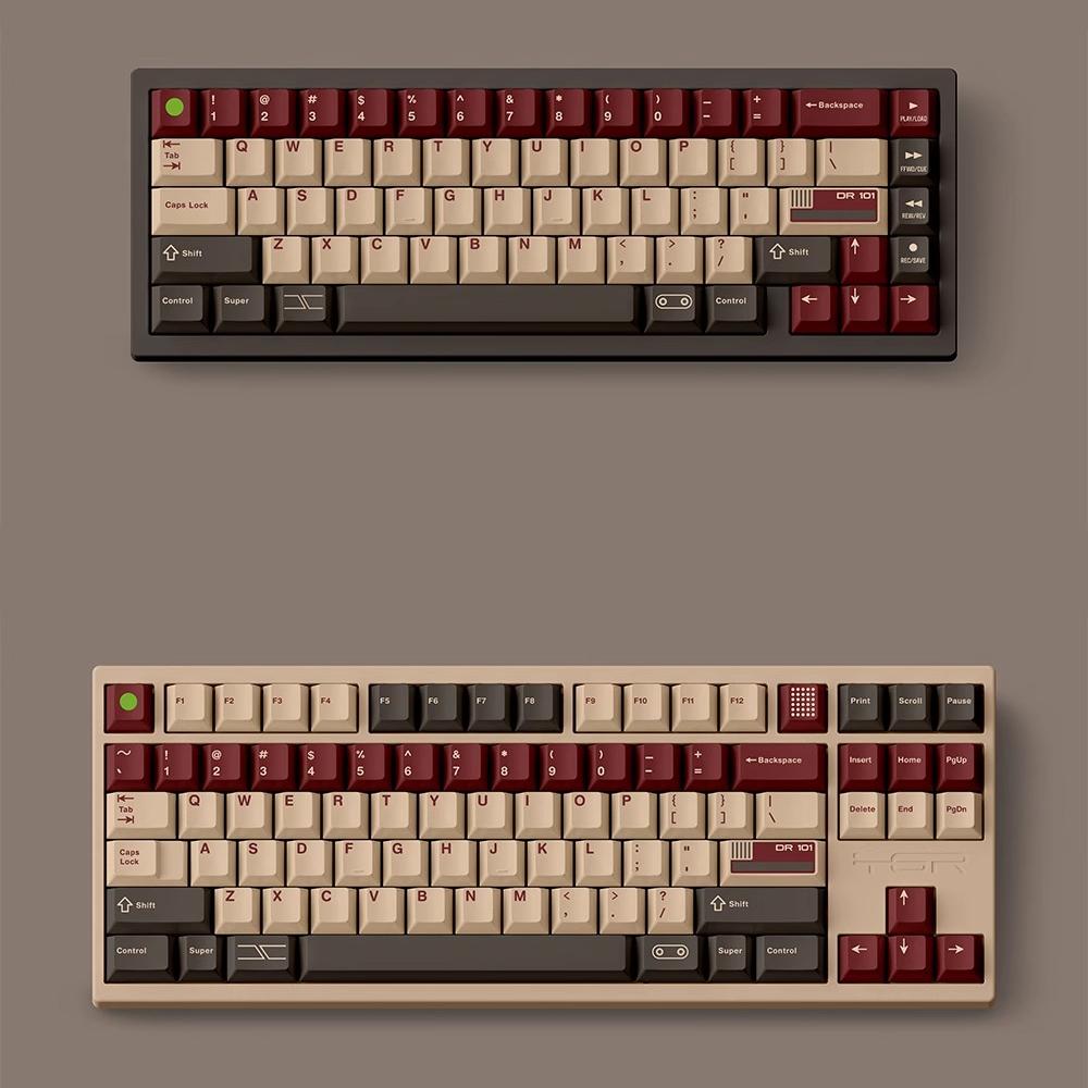 Retro DR101 Theme Keycap Set 145key PBT Originate Custom Personalized Keyboard Cap Cherry Profile KeyCap for Mechanical Keyboard