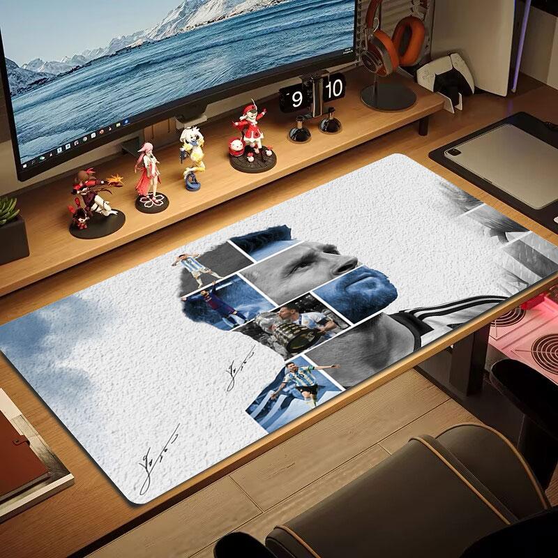 Tappetino Mouse Grande Dimensione Messi Cuscino Grande per Tavolo da Gioco Antiscivolo Laptop Tablet Mousepad Grande Tappetino XXL Mini PC Playmat Con Bordo Bloccato