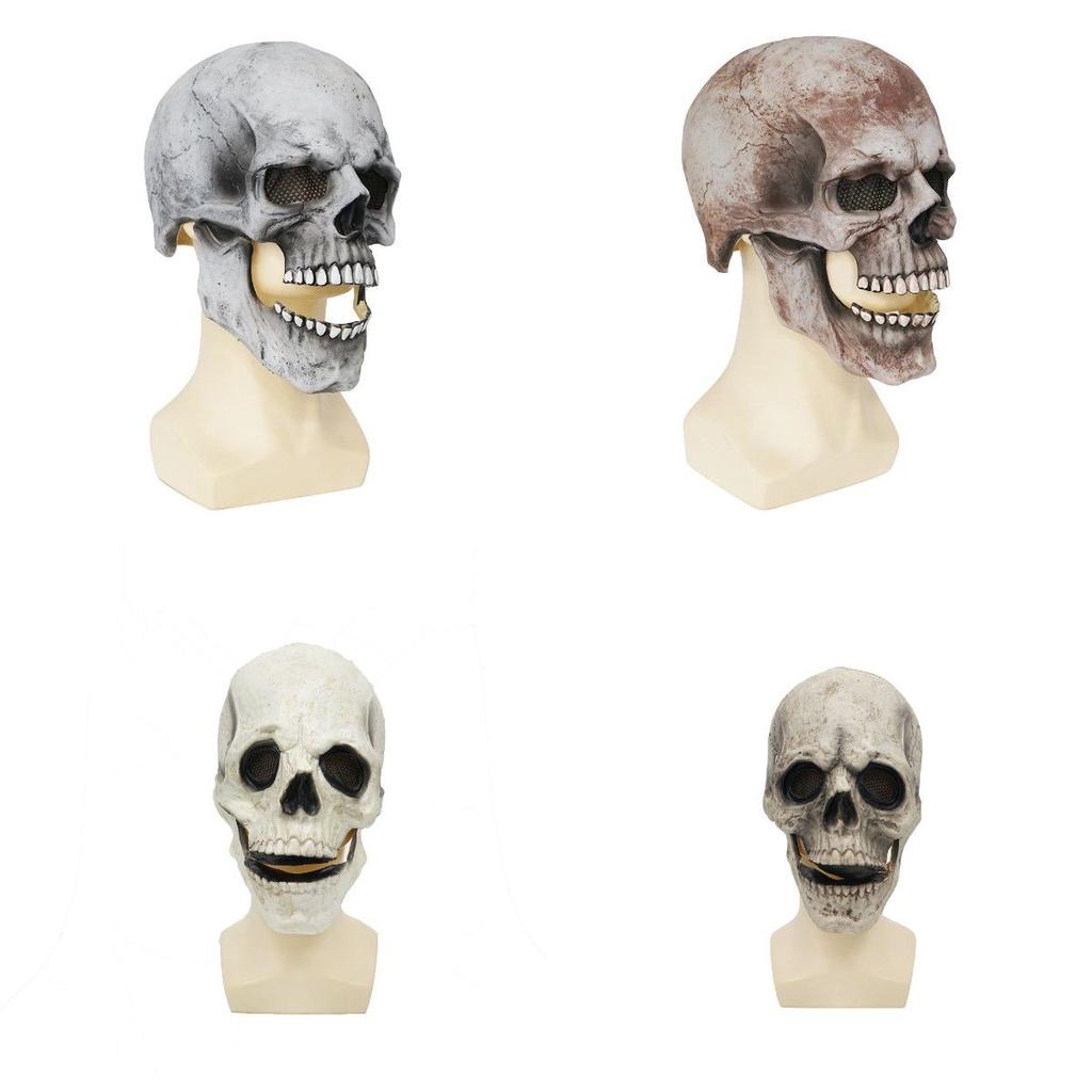 Movable Mask Halloween Jaw Full Head Skull Mask Horror Scary Cosplay Mask