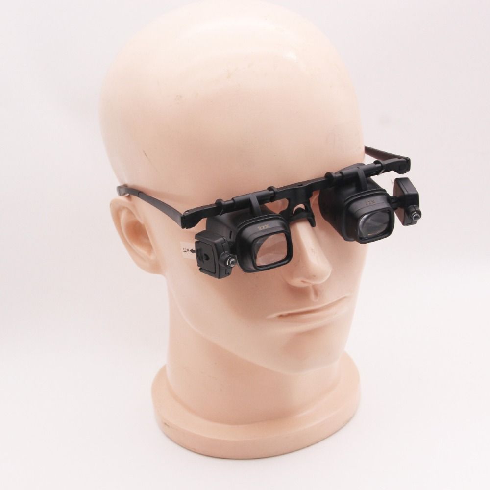 Professional Head-mounted Magnifying Glasses Adjustable Head Mounted Jeweler Magnifier High Definition 2X 6X 10X 24X