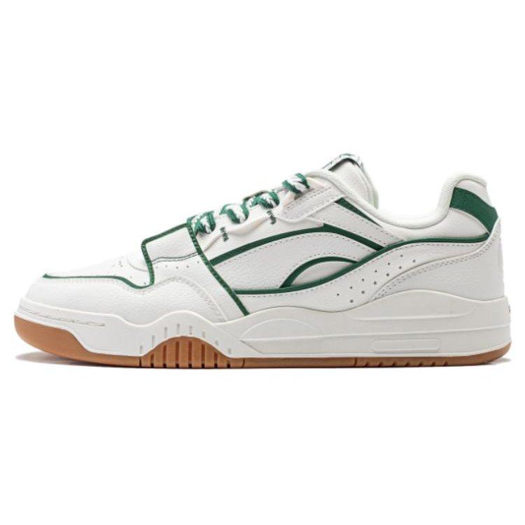 Li Ning Yuebai Slip Resistant Cushioning Abrasion Resistant Low top Casual Shoes Men's White Green AGCS251-18
