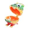 Owl Trinket Box Animal Jewelry Box for Rings Earrings Owl Figurine Home Decor Zinc Alloy Green Orange