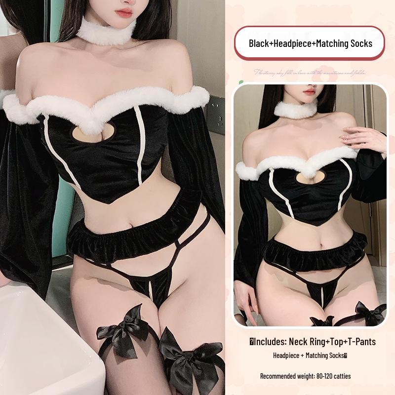 Linlin Ting Lingerie Christmas Sexy Temptation Uniform Set for Flirting and Bedtime Quick Release - Style 2674