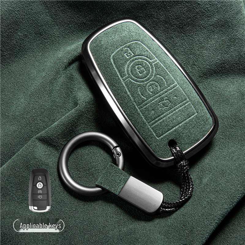 Luxury Suede Key Covers for Ford Explorer ST, Escape, Edge, 4WD, Mondeo, and EVOS