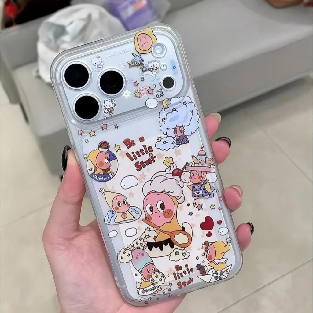 Doodle Star Is Suitable for Apple 17Promax Mobile Phone Case IP16/15/14 Cute 13 Transparent Space Case 12 Soft
