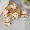 Realistic Wedding Corsages Wrist Flower Elegant Artificial Flower Bouquet for Bride and Bridesmaids in Vintage Styles
